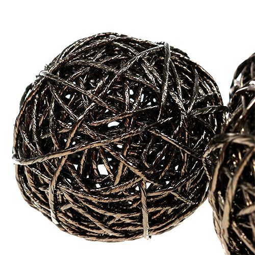 Floristik24 Decorative ball Ø12cm dark brown 6pcs