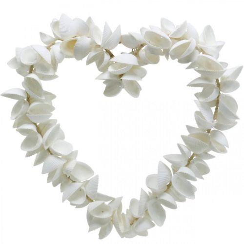 Seashell heart, maritime Valentine&#39;s Day decoration, decorative heart made of shells, sea decoration 34×34cm