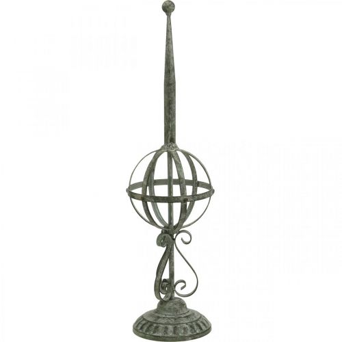 Floristik24 Decorative object, wreath holder, metal decoration grey, brown, white shabby chic H62.5cm Ø16cm