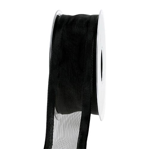 Floristik24 Decorative ribbon black 40mm 25m