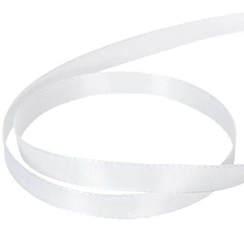 Product Decorative taffeta ribbon, white, 10mm wide, 50m long