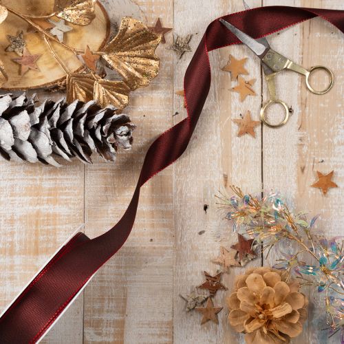Glossy Taffeta Gift Ribbon 25mm x 50m for Festive Decorations | Floristik24.co.uk