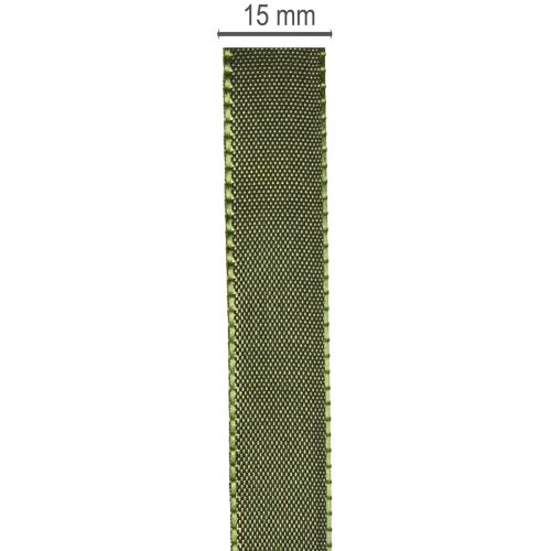 Green Moss Satin Ribbon with Woven Edge 15mm x 50m - 100% Polyester for Crafting, Decorating & Gift Wrapping | Floristik24.co.uk