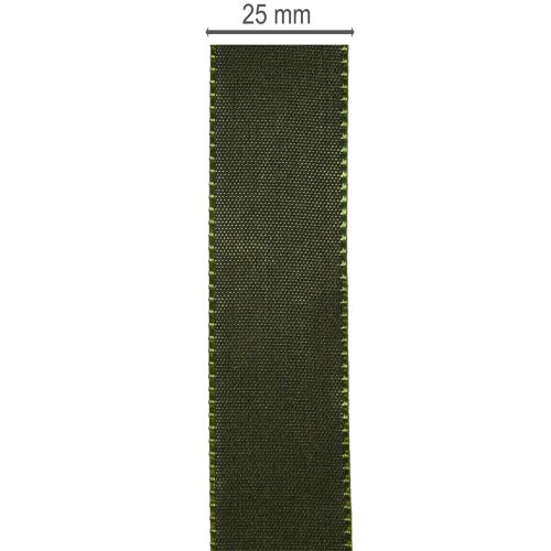 Shiny Green Taffeta Ribbon 25mm x 50m for Gift and Home Decoration | Floristik24.co.uk
