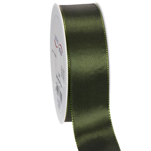 Satin Ribbon for Gift Wrapping Moss Green Taft 40mm x 5m