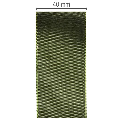 Satin Ribbon for Gift Wrapping Moss Green Taft 40mm x 5m | Floristik24.co.uk