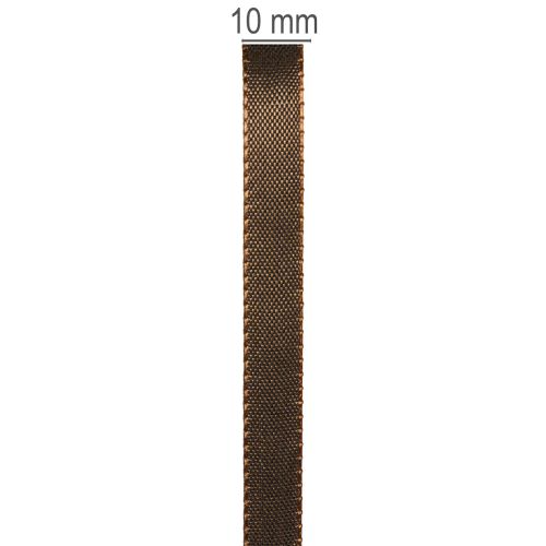 Decorative Polyester Tafetta Ribbon 10mm x 50m Chocolate Brown for Crafting and Gift Wrapping | Floristik24.co.uk