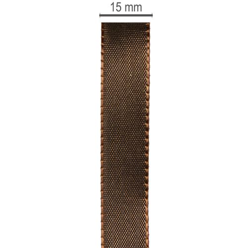 Brown Tafetta Ribbon for Decorative Use, 15mm Wide, 10m Roll | Floristik24.co.uk