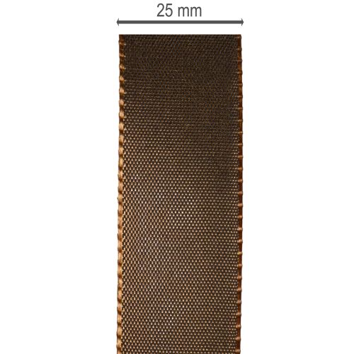 Brown Taffeta Ribbon Roll 25mm x 50m for Decorative Use | Floristik24.co.uk