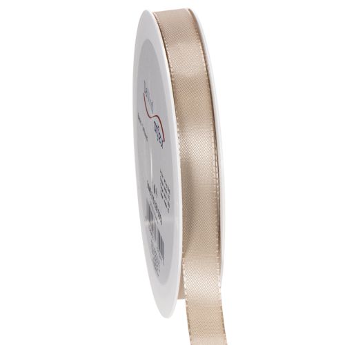 Satin Ribbon Taft Beige 15mm x 50m for Indoor Decorations