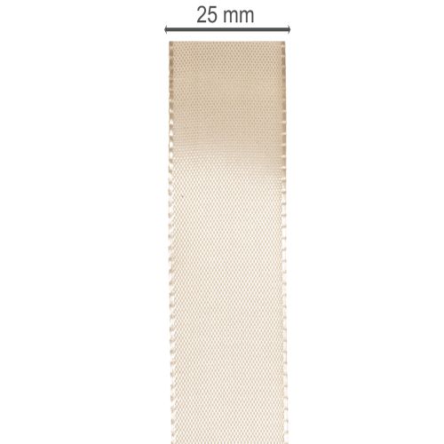 Beige Satin Decorative Ribbon 25mm x 50m | Floristik24.co.uk