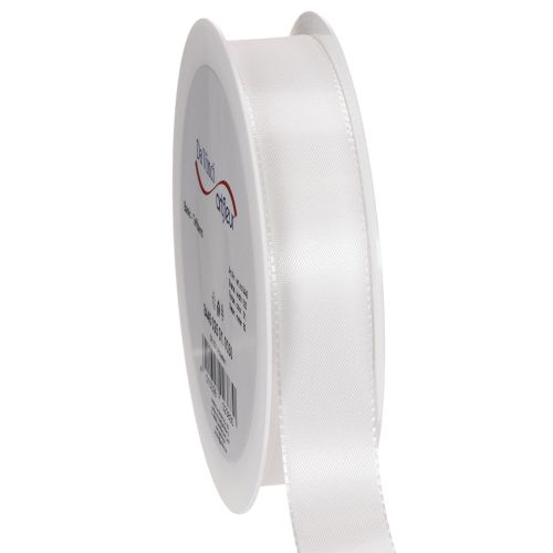 White Polyester Decorative Taft Ribbon, 25mm x 50m buy online | Floristik24.co.uk
