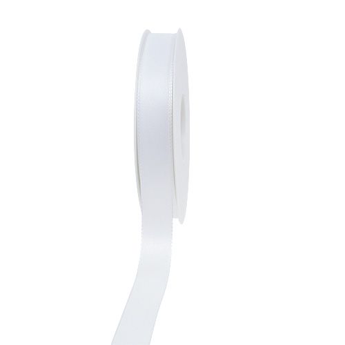 Floristik24 Decorative ribbon white 15mm 50m