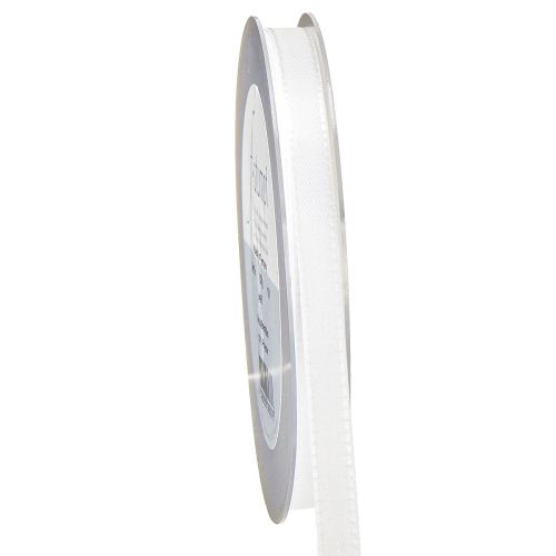 Decorative ribbon white 8mm 50m