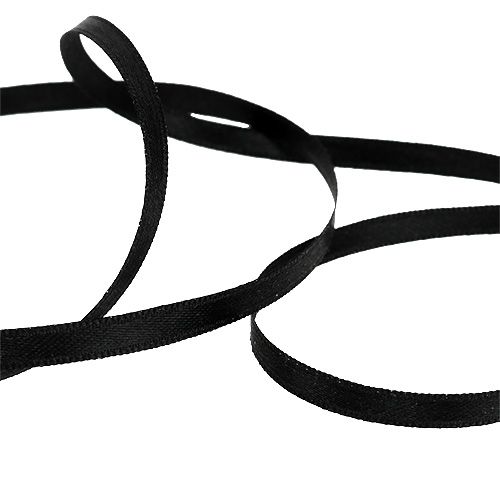 Decorative ribbon black 6mm 50m | Floristik24.co.uk