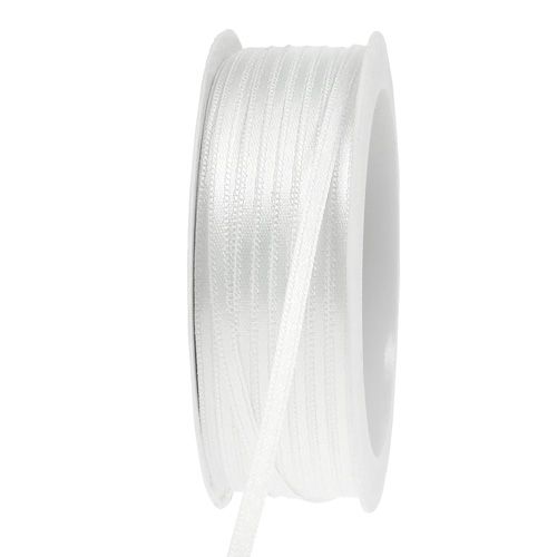 Floristik24 Decoration ribbon white 3mm 50m