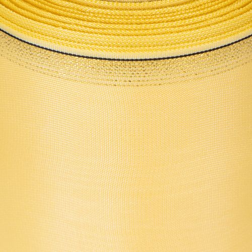 Product Decorative moiré wreath ribbon in yellow with gold edge, width 100mm, length 25m for floristry and decoration