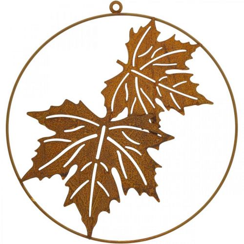Product Decor ring leaf patina metal ring rust decoration wall decoration Ø30cm
