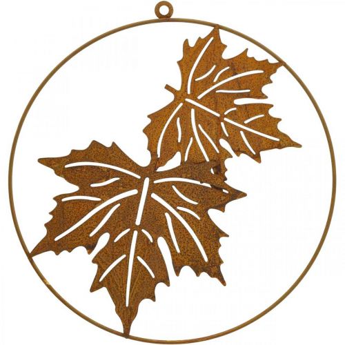 Floristik24 Decor ring leaf patina metal ring rust decoration wall decoration Ø30cm
