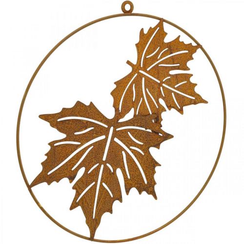Floristik24 Decor ring leaf patina metal ring rust decoration wall decoration Ø30cm