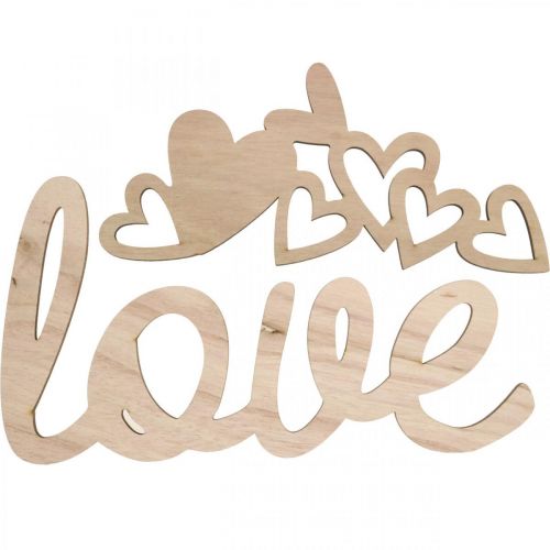 Floristik24 Hearts &quot;Love&quot; wooden decoration natural with magnet decoration sign 20.5/25cm 6 pieces