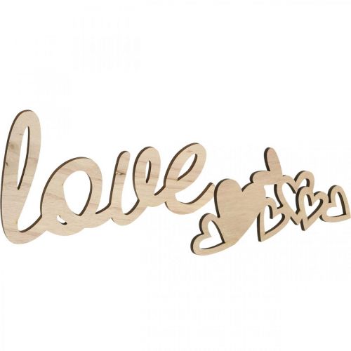 Product Hearts &quot;Love&quot; wooden decoration natural with magnet decoration sign 20.5/25cm 6 pieces