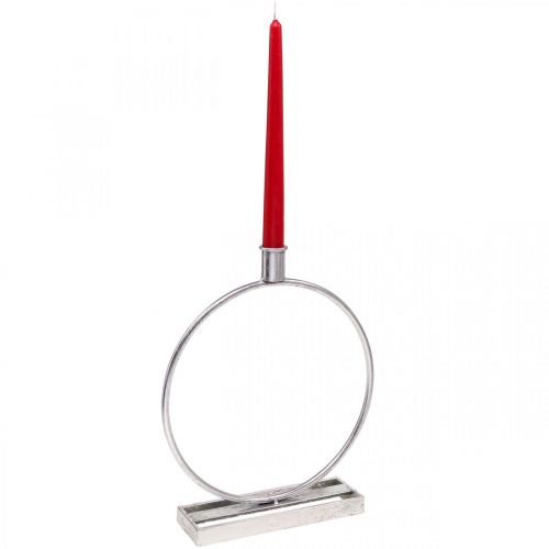 Floristik24 Decorative ring metal candle holder antique silver Ø25cm H30.5cm