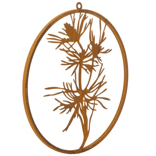Decorative metal ring, weathered steel wall decoration, pine branch Ø38cm buy online | Floristik24.co.uk