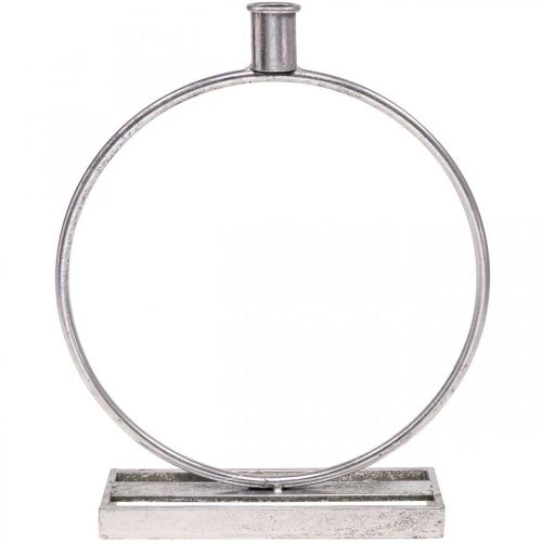 Product Decorative ring metal candle holder antique silver Ø25cm H30.5cm