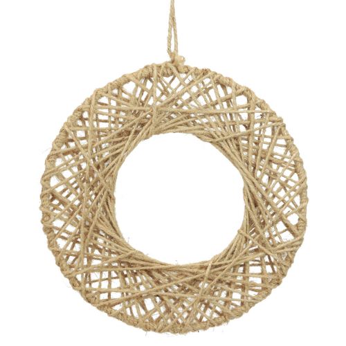 Floristik24 Decorative ring jute covered hanging decoration boho decoration nature Ø28cm 4pcs