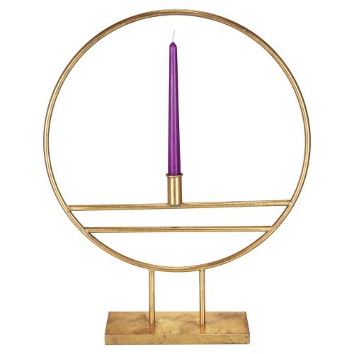 Product Decorative ring with foot candlestick metal decoration gold Ø44.5cm