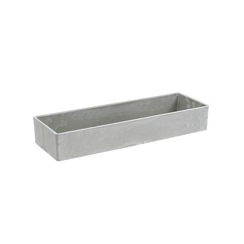 Floristik24 Decorative bowl square gray 32cm x 10.5cm H5cm, 1pc