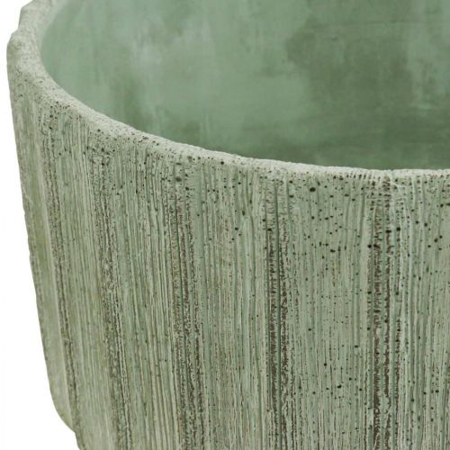 Floristik24 Decorative bowl green ceramic retro striped Ø20cm H11cm
