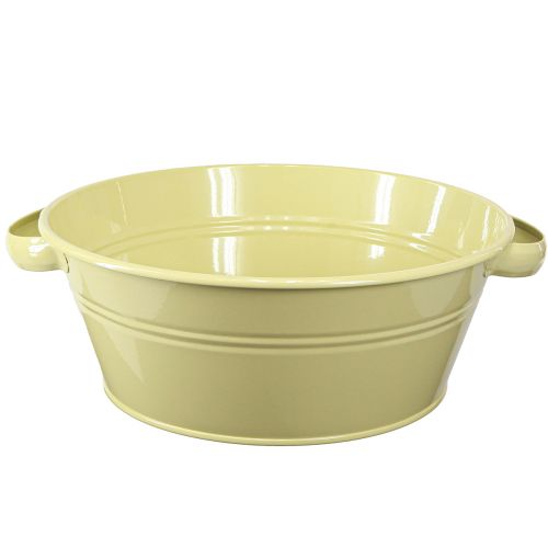 Floristik24 Decorative bowl metal green-yellow flower bowl handle Ø33.5cm