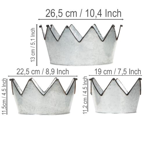 Product Decorative bowl metal bowl crown Ø26.5/22.5/19cm set of 3