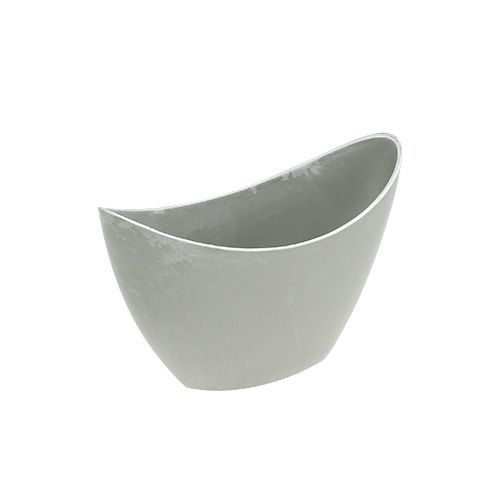 Floristik24 Decorative bowl plastic gray 20cm x 9cm H11.5cm, 1p