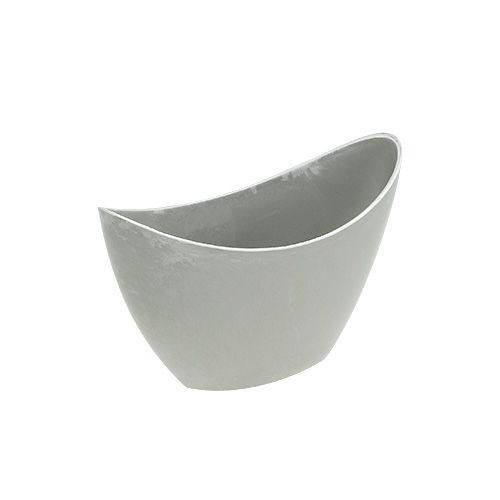 Floristik24 Decorative bowl plastic grey 20cm x 9cm H11.5cm 1 pc