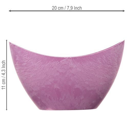 Pink Plastic Decorative Bowl 20cm x 9cm x 11.5cm | Floristik24.co.uk