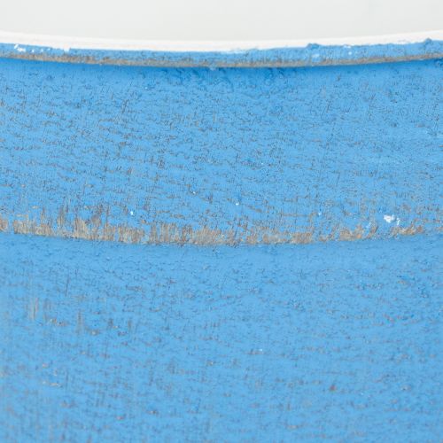 Product Decorative bowl/planter, blue metal, shabby chic decor, Ø17cm, H8.5cm