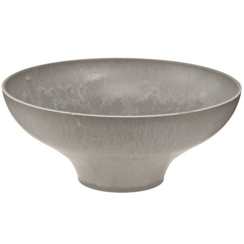 Decorative bowl with base, plant bowl round, grey, Ø19cm, H8cm