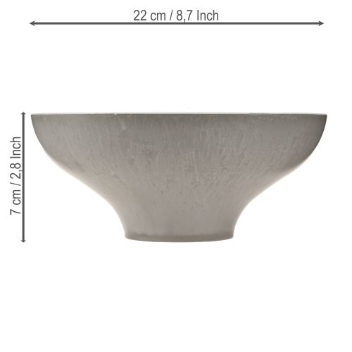 Product Decorative bowl with base, plant bowl round, grey, Ø19cm, H8cm
