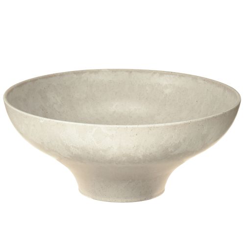 Decorative bowl with base plastic bowl round cream Ø19cm H8cm