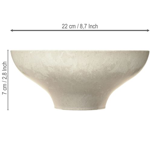 Floristik24 Decorative bowl with base plastic bowl round cream Ø19cm H8cm