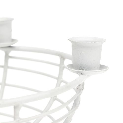 Floristik24 Decorative bowl with 4 tree candle holders White Ø14cm