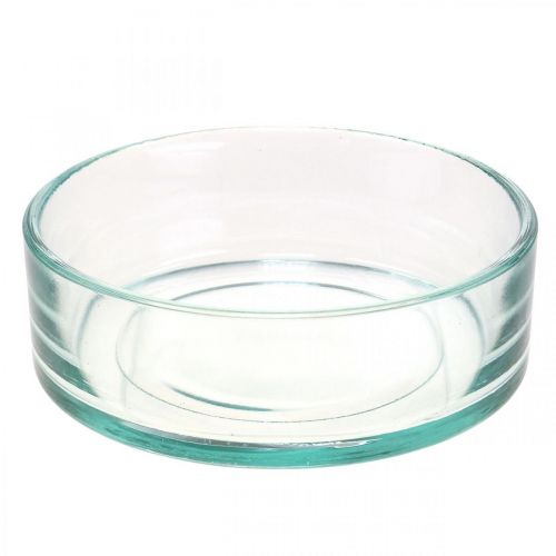 Floristik24 Decorative bowl glass glass bowl round flat clear Ø15cm H5cm