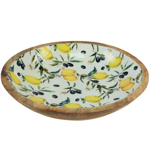 Floristik24 Decorative bowl wooden bowl lemon mango wood Ø30/24cm set of 2