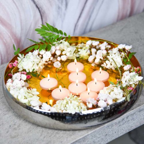 Floristik24 Decorative bowl metal round Golden &amp; silver tray Ø36.5cm