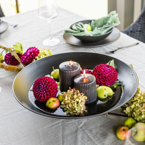 Floristik24 Decorative bowl metal black round metal bowl with base Ø40cm