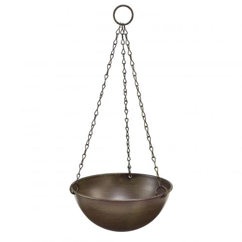 Decorative metal bowl for hanging dark brown Ø16.5cm H35cm