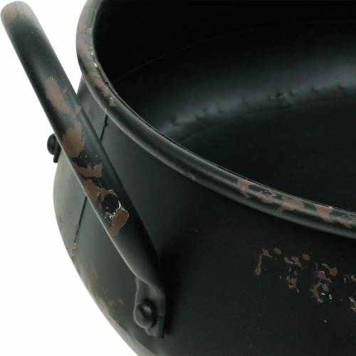 Floristik24 Decorative bowl black metal bowl vintage look planter set of 2